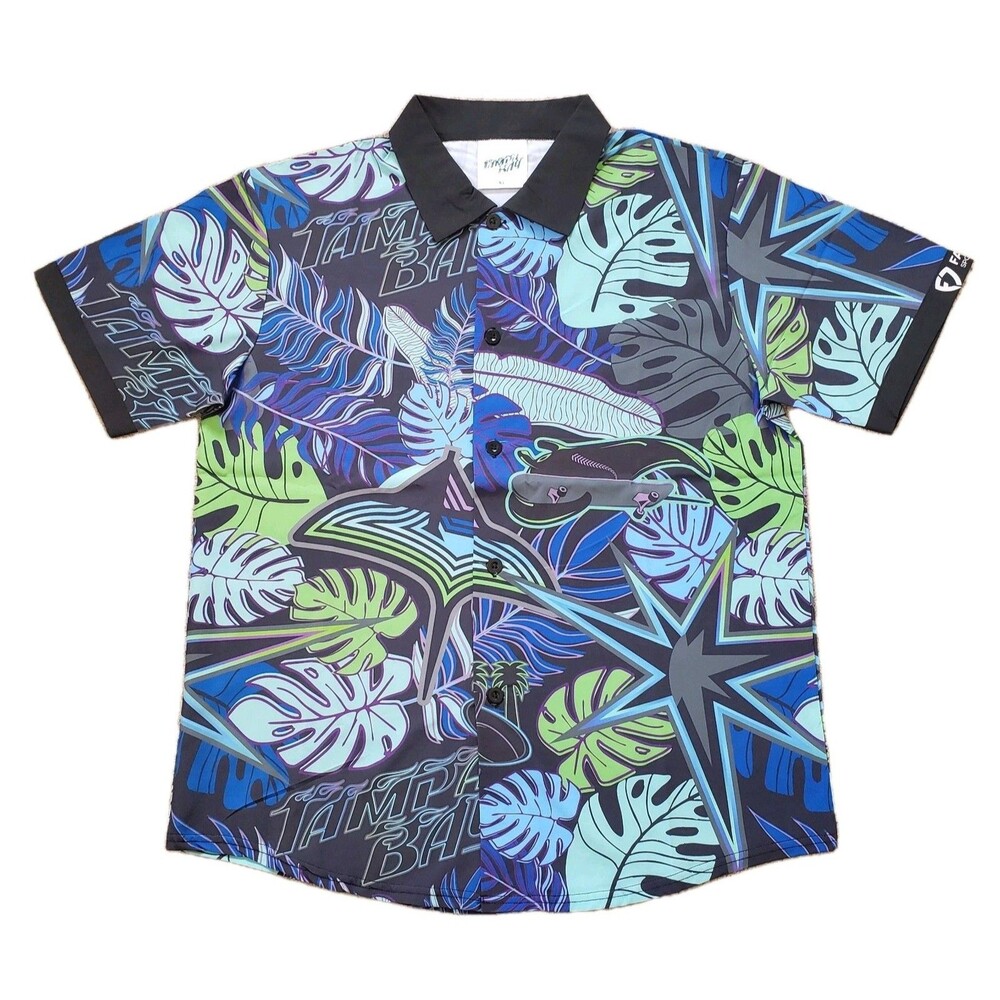 Tampa Bay Devil Rays Sz XL Mens Hawaiian Stadium Giveaway Button Up Short Sleeve